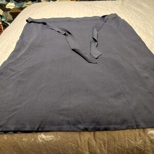 Eloquii Women's Midi Skirt in Navy Blue